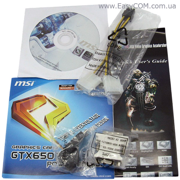 MSI GeForce GTX 650 Ti Power Edition OC package