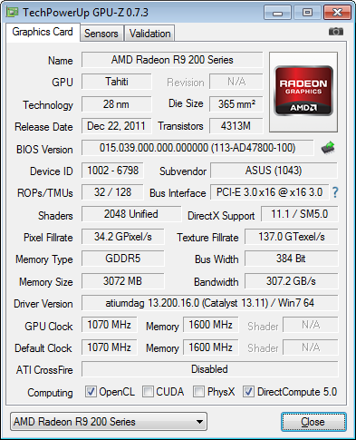 ASUS R9280X-DC2T-3GD5