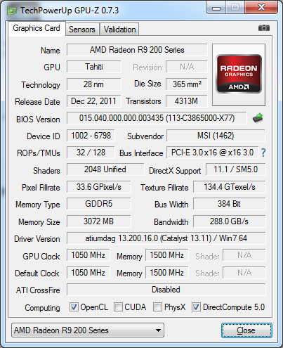 MSI R9 280X GAMING 3G