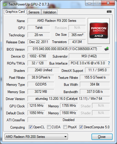 MSI R9 280X GAMING 3G
