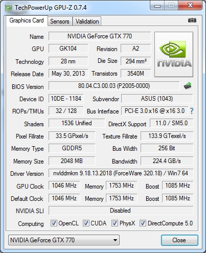 ASUS GTX770-DC2-2GD5