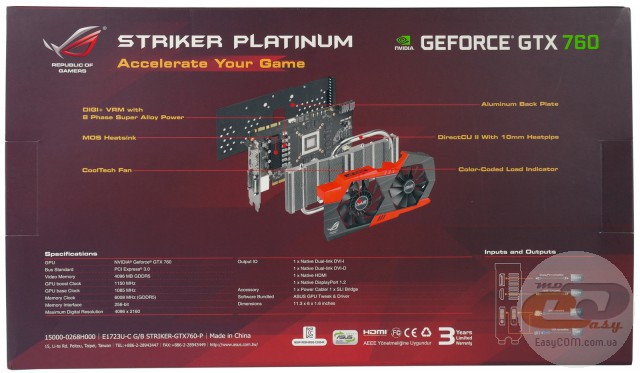 ASUS GeForce GTX 760 STRIKER PLATINUM (STRIKER-GTX760-P-4GD5)