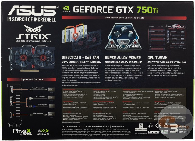 ASUS GeForce GTX 750 Ti STRIX OC (STRIX-GTX750TI-OC-2GD5)