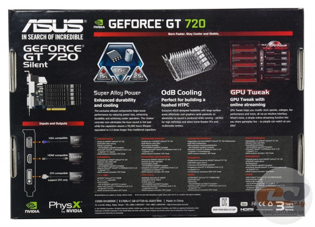 ASUS GeForce GT 720 Silent (GT720-SL-2GD3-BRK)