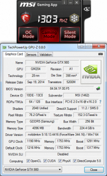 MSI GeForce GTX 980 GAMING 4G