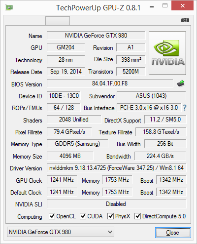 ASUS ROG Matrix Platinum GTX 980 (MATRIX-GTX980-P-4GD5)