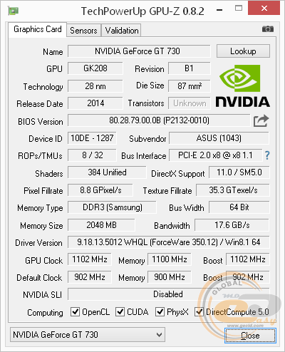 ASUS GeForce GT 730 Silent (GT730-SL-2GD3-BRK)
