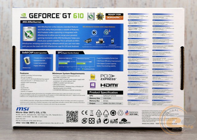 MSI GeForce GT 610 (N610GT-2GD3H/LP)