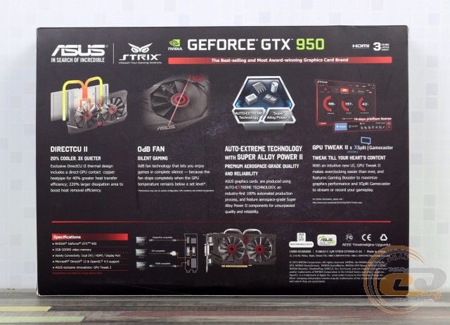 ASUS GeForce GTX 950 STRIX DirectCU II OC (STRIX-GTX950-DC2OC-2GD5-GAMING)