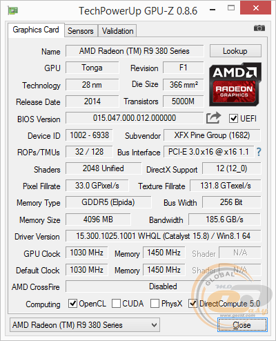 XFX RADEON R9 380X DD BLACK EDITION OC 1030MHZ 4GB DDR5