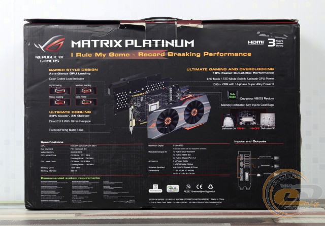 ASUS ROG Matrix Platinum GTX 980 Ti (MATRIX-GTX980TI-P-6GD5-GAMING)