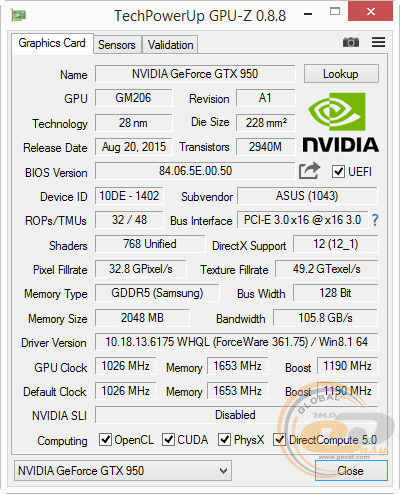 ASUS GeForce GTX 950 (GTX950-2G)