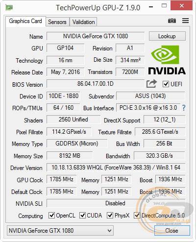 ASUS ROG STRIX GeForce GTX 1080 GAMING OC (ROG STRIX-GTX1080-O8G-GAMING)