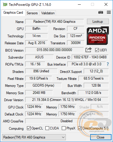 ASUS DUAL Radeon RX 460 2GB OC (DUAL-RX460-O2G)