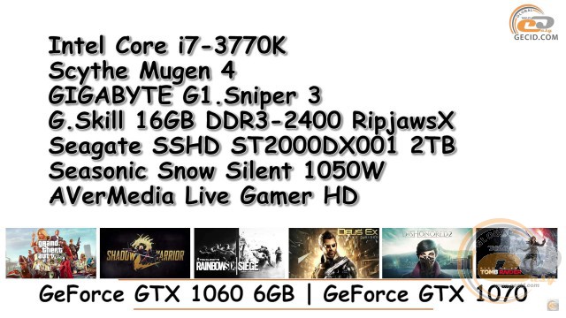 GeForce GTX 1060 6GB vs GeForce GTX 1070