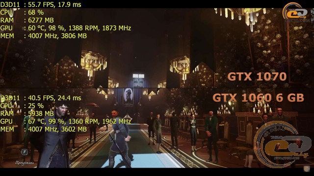 GeForce GTX 1060 6GB vs GeForce GTX 1070