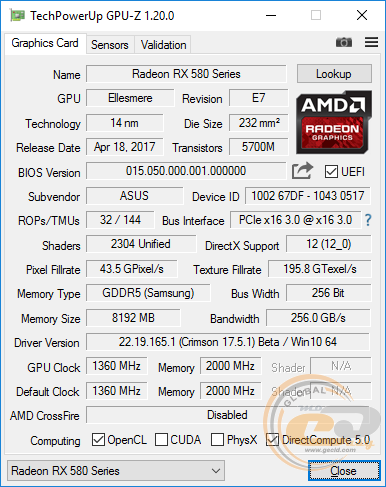 ROG STRIX Radeon RX 580 OC Edition