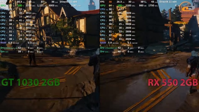 GeForce GT 1030 vs Radeon RX 550