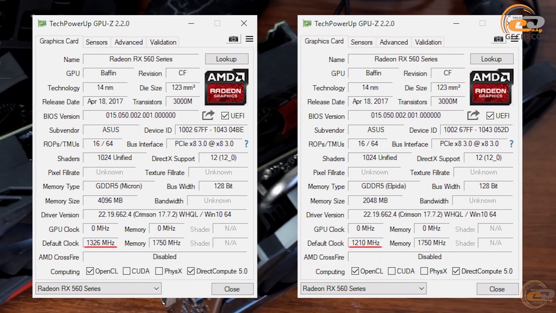 Порівняння AMD Radeon RX 560 vs NVIDIA GeForce GTX і AMD Radeon RX 560 4GB vs NVIDIA GeForce GTX 1050 GECID.com. Сторінка 1