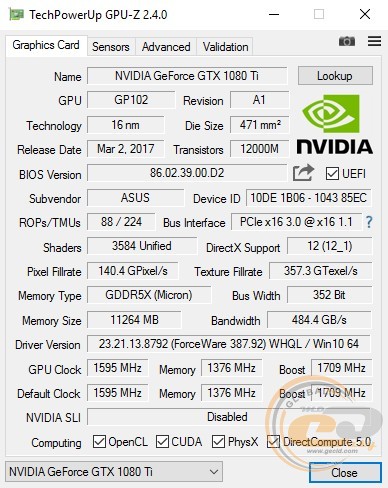ROG Poseidon GeForce GTX 1080 Ti Platinum edition (ROG-POSEIDON-GTX1080TI-P11G-GAMING)