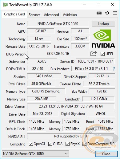 ASUS DUAL GeForce GTX 1050 OC Edition (DUAL-GTX1050-O2G-V2)