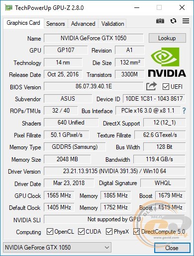 ASUS DUAL GeForce GTX 1050 OC Edition (DUAL-GTX1050-O2G-V2)