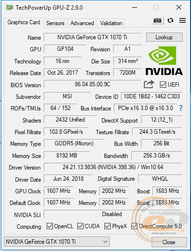 NVIDIA GeForce GTX 1070 Ti