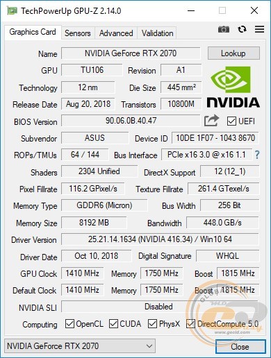 ASUS ROG Strix GeForce RTX 2070 OC edition