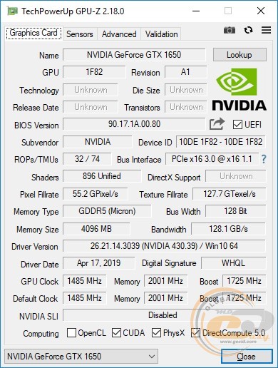Palit GeForce GTX 1650 StormX OC