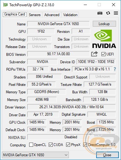 Palit GeForce GTX 1650 StormX OC