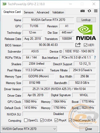 ASUS Turbo GeForce RTX 2070 (TURBO-RTX2070-8G)