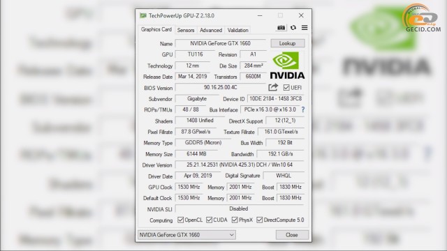 NVIDIA GeForce GTX 1660