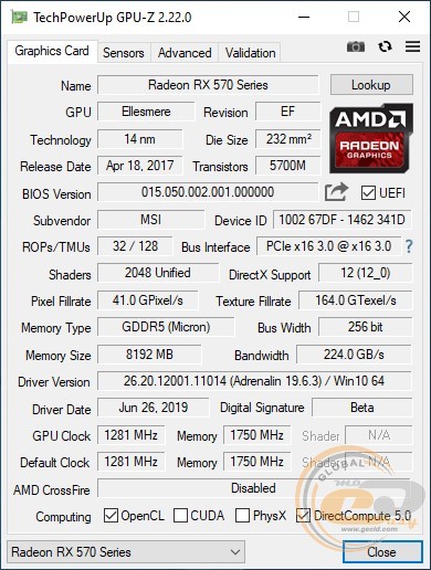 MSI Radeon RX 570 MECH 2 8G OC
