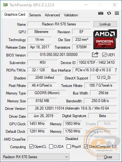 MSI Radeon RX 570 MECH 2 8G OC