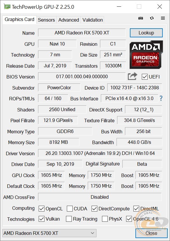PowerColor Red Devil Radeon RX 5700 XT 8GB OC (AXRX 5700XT 8GBD6-3DHE/OC)