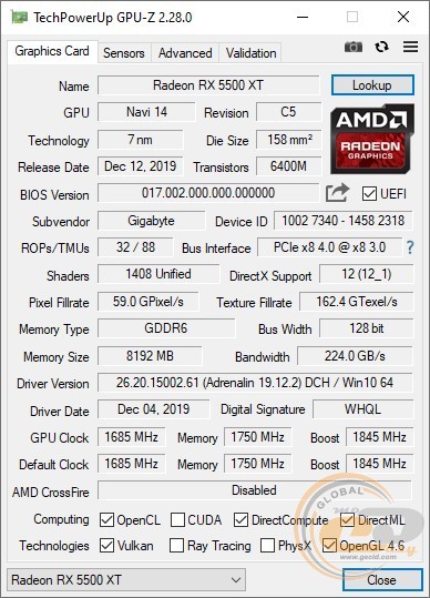 GIGABYTE Radeon RX 5500 XT GAMING OC 8G