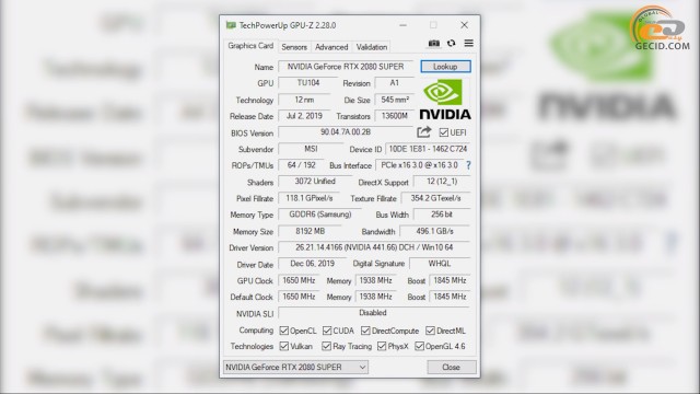 Ryzen 7 3700X GeForce RTX 2080 SUPER