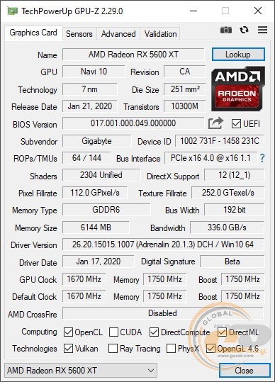 GIGABYTE Radeon RX 5600 XT GAMING OC 6G