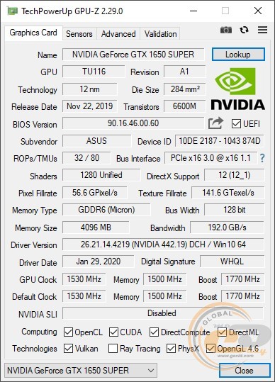 ASUS TUF Gaming GeForce GTX 1650 SUPER OC Edition