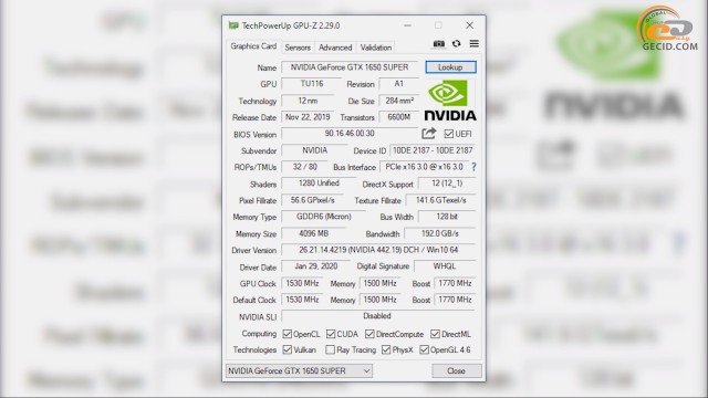 GeForce GTX 1650 SUPER