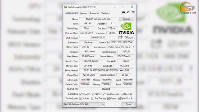 NVIDIA GeForce GTX 660