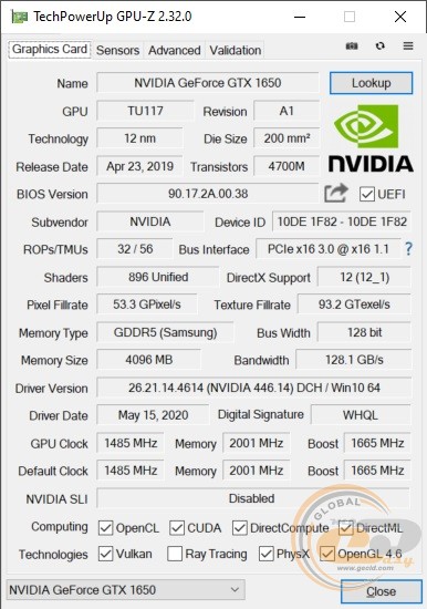 Palit GeForce GTX 1650 KalmX