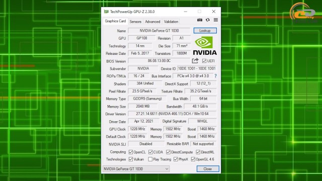 NVIDIA GeForce GT 1030