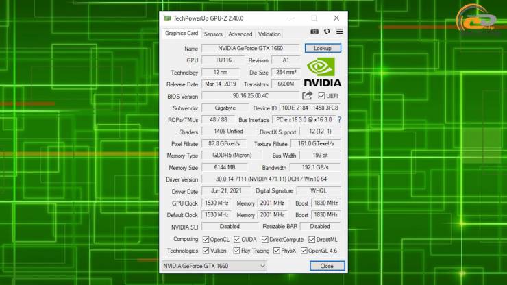 NVIDIA GeForce GTX 1660