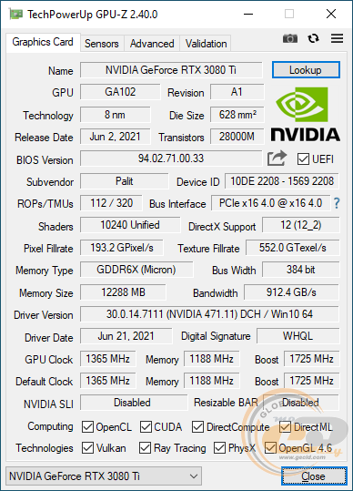 Palit GeForce RTX 3080 Ti GameRock OC