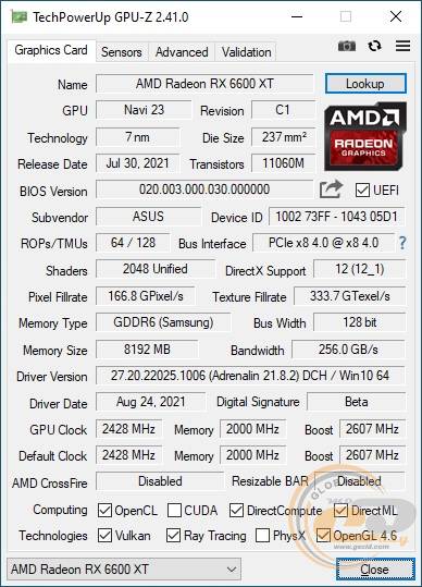 ASUS ROG STRIX Radeon RX 6600 XT OC Edition