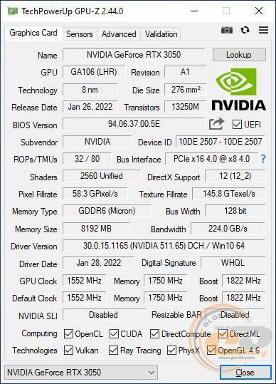 Palit GeForce RTX 3050 Dual OC