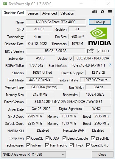 ASUS TUF Gaming GeForce RTX 4090 OC Edition