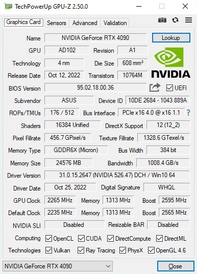 ASUS TUF Gaming GeForce RTX 4090 OC Edition